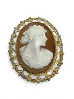 Brosche Mandile 1922 Dame Cammei antichi in Silber Conchiglia 2MSPCM41